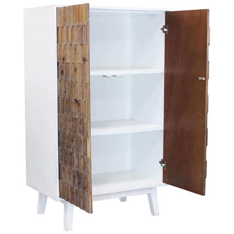 Armadietto Bianco In Legno Doppia Anta Push And Pull Linea Classic - Foto 2