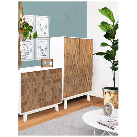 Armadietto Bianco In Legno Doppia Anta Push And Pull Linea Classic - Foto 8