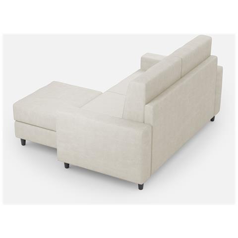 Divano Sakar 2 Posti Medio (due Sedute Da 70cm) + Pouf Misure Esterne L. 168 P. 145 Colore Latte - Foto 5
