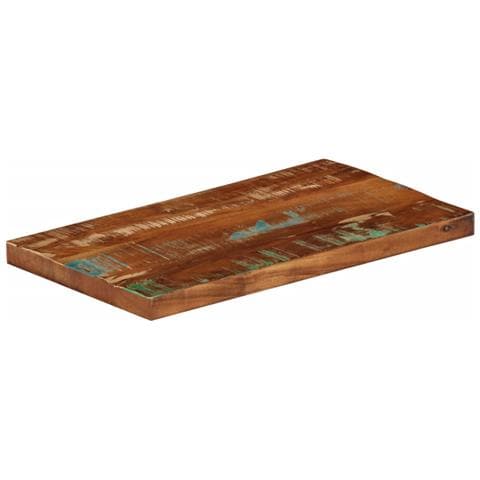 Piano Tavolo 50x20x3,8 Cm Rettangolare In Massello Di Recupero - Foto 2