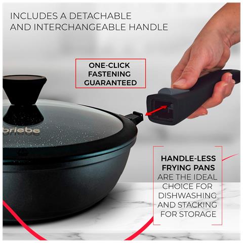 Mgk1219 Batteria Da Cucina Induzione Set Pentole 12 Pezzi Alluminio Fuso, 2 Padelle Nero - Foto 8