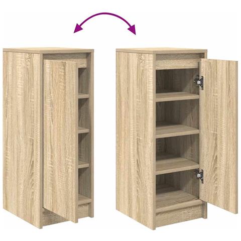 Scarpiera Rovere Sonoma 29,5x34x76 cm in Legno Multistrato - Foto 9