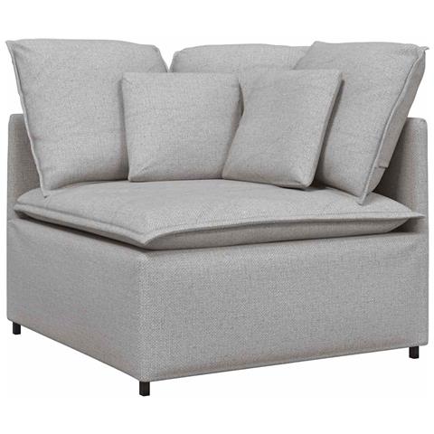 Divano Modulare Con Cuscini In Tessuto Grigio Nuvola - Foto 3