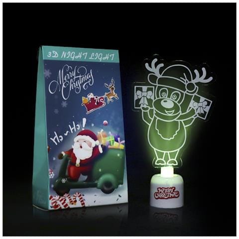 Lampada Led Di Natale In Acrilico. Design Renna 15cm. Con Musica Natalizia. - Foto 1