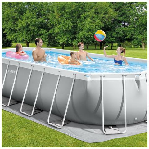 Piscina Fuori Terra - Ovale - 610x305x122 Cm - Grigio - Include Accessori Coordinati Cb42 - Foto 2