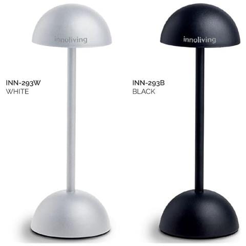 lampada LED INN-293 ricaricabile, da tavolo, senza fili touch e dimmerabile, per interni ed esterni, luce naturale 3500K, luca fredda 6500K e calda 2700K, bianca e nera (Nero) - Foto 2