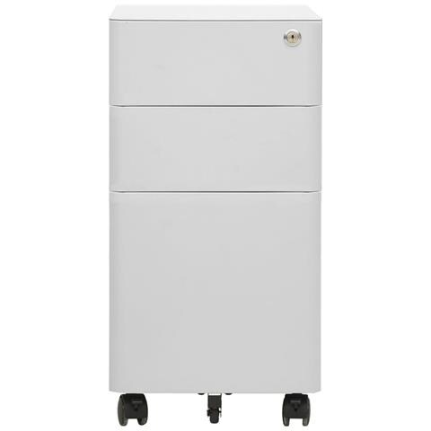 Schedario Mobile Grigio Chiaro 30x45x59 Cm In Acciaio - Foto 1