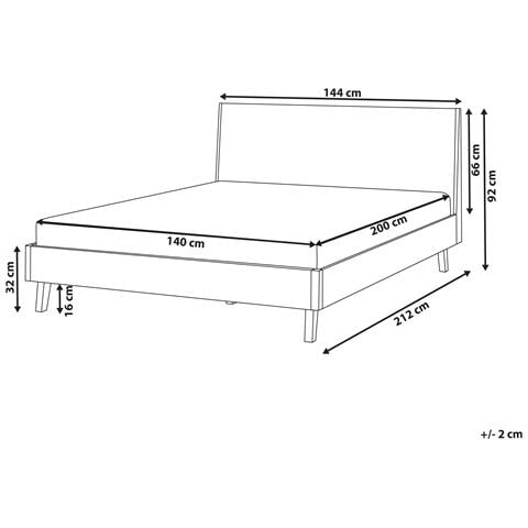 Letto Wizernes 140 X 200 Cm Rovere Chiaro - Foto 8