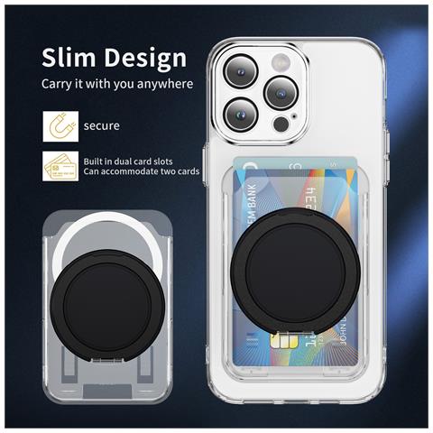 Porta Carte Con Supporto Magnetico Black - Foto 1