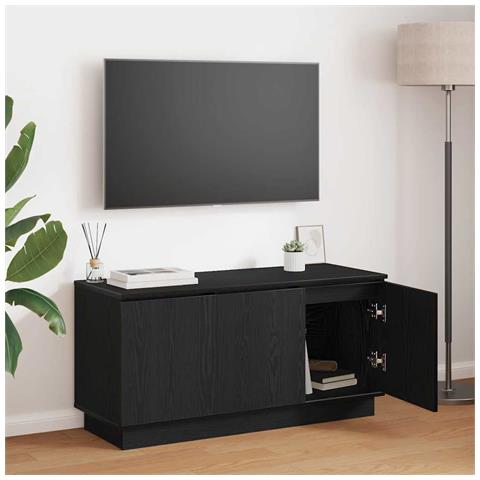 Mobile TV Nero 100x38x49 cm Legno ingegnerizzato - Foto 2