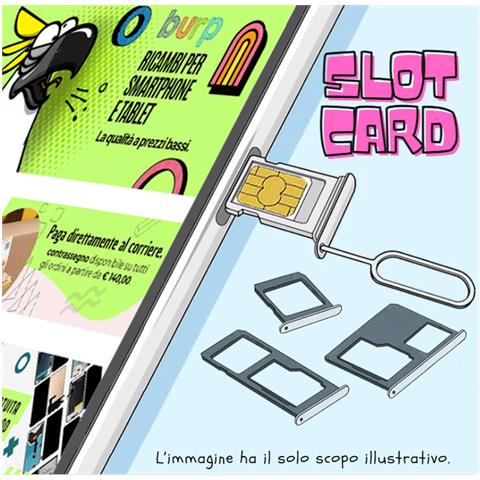 Vassoio Porta SIM Per Xiaomi Redmi 10 2022 - Colore Blu - Carrellino Dual SIM Originale