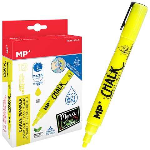 Pack 12 Marcatori Gesso Liquido Pulizia A Umido Gialla - Foto 1