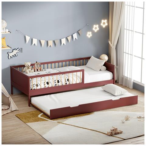Letto A Scomparsa Per Bambini 190x90cm Terracotta Adam - Foto 2