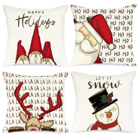 Federe Natalizie Per Cuscini, 4 Pezzi, Bianche, 40 X 40 Cm - Foto 1