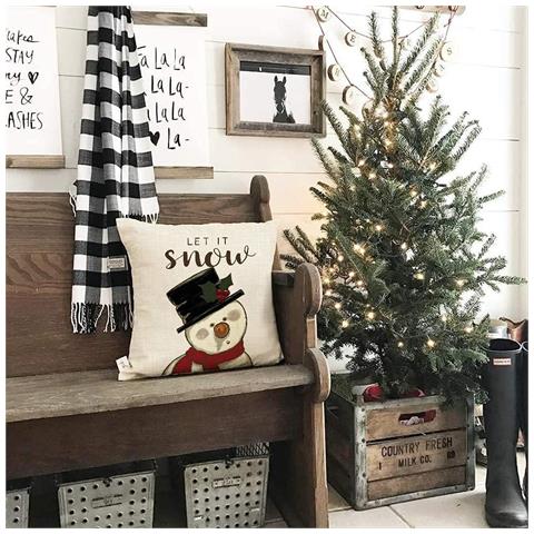 Federe Natalizie Per Cuscini, 4 Pezzi, Bianche, 40 X 40 Cm - Foto 5