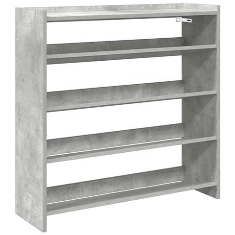 Scarpiera Grigio Cemento 80x25x81 cm in Legno Multistrato - Foto 1