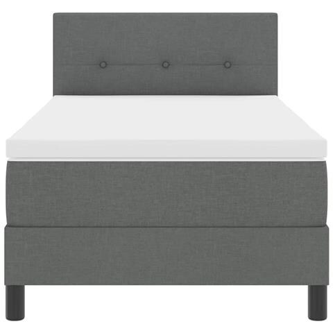 Letto a molle con materasso Grigio scuro 80 x 200 cm Tessuto - Foto 9