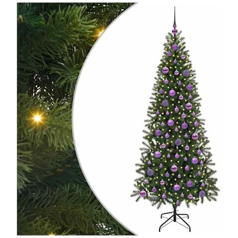 Albero di Natale artificiale con 300 LED Verde 180 cm PE e PVC - Foto 1