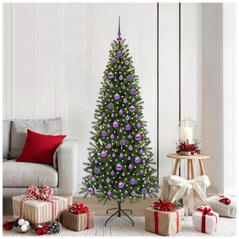 Albero di Natale artificiale con 300 LED Verde 180 cm PE e PVC - Foto 2
