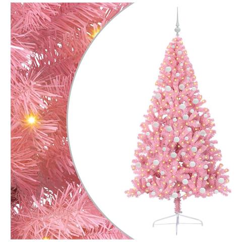 Albero di Natale artificiale con luci integrate Rosa 180 cm PVC - Foto 1