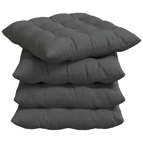 Cuscini per Seduta 2 pcs Grigio scuro 40 x 40 x 6 cm Tessuto - Foto 1