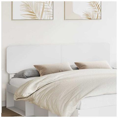 Testiera con testiera Bianco 180 cm Legno multistrato - Foto 2