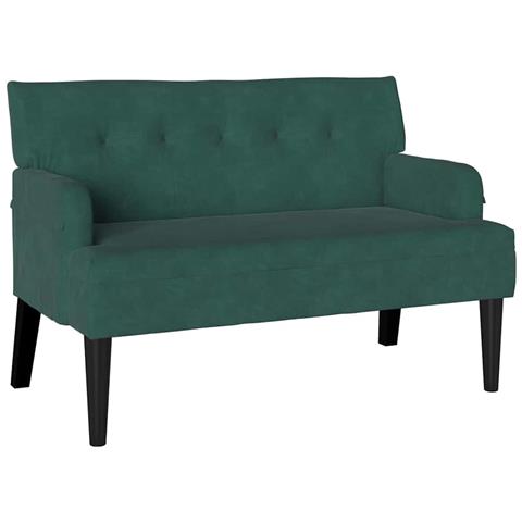 Panca Chesterfield Verde Scuro 112 x 65.5 x 75 cm Velluto - Foto 1