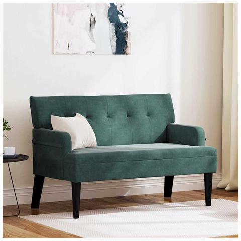 Panca Chesterfield Verde Scuro 112 x 65.5 x 75 cm Velluto - Foto 2