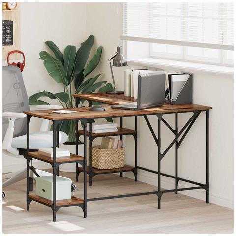 Scrivania Legno vecchio 139 x 139 x 75 cm Legno multistrato - Foto 2