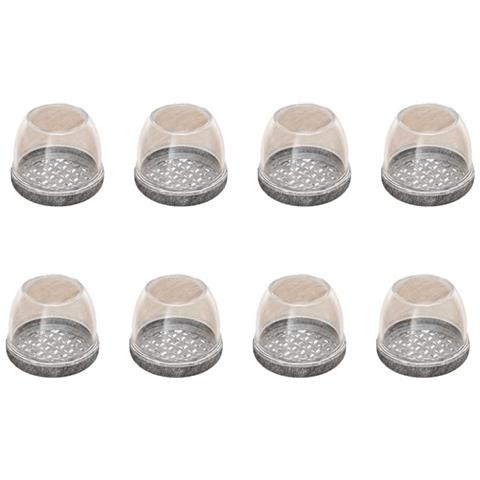 Protezioni Rotonde Trasparenti Per Gambe Di Sedie, 5 Cm, Fondo Grigio, Confezione Da 8 - Tpe, Antiscivolo, Antirumore - Foto 1