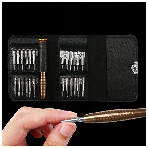 Set Di Cacciaviti Di Precisione 25 In 1 - Manico Ergonomico | 24 Punte Varie | Uso Universale Per Riparazioni Domestiche Ed Elettroniche - Foto 2