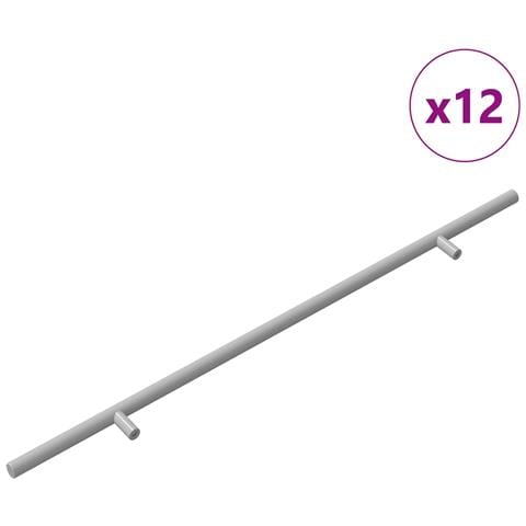 Manico 12 pcs Argento 500 mm Acciaio - Foto 1