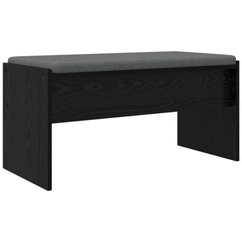 Panca per ingresso con cuscino Rovere Nero 83 x 38 x 40 cm - Foto 1