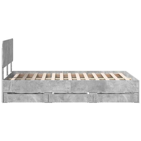 Struttura del letto con cassetto Grigio cemento 135 x 190 cm - Foto 9