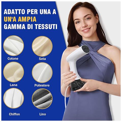 Ferro Stiratore Verticale per Abiti, Stiratore a Vapore Portatile da 30g /min, Serbatoio da 400ml, Piastra di Terza Generazione, per Casa, Ufficio e Viaggio - Foto 4