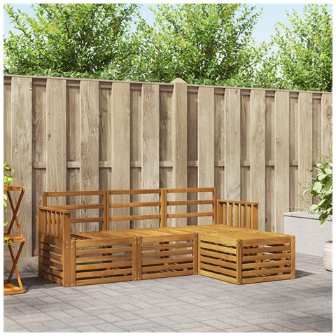 Set divani 4 pcs Naturale Legno di Acacia Massello - Foto 2