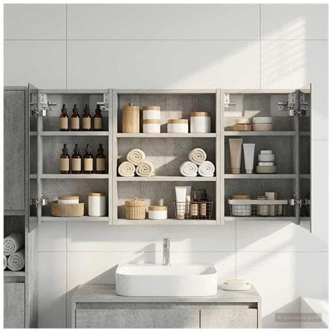 Set di Armadi da Bagno con lo scaffale 3 pcs 100 x 10,5 x 50 cm - Foto 2