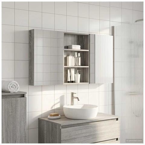 Set di Armadi da Bagno con porta 3 pcs 120 x 10,5 x 60,5 cm - Foto 2