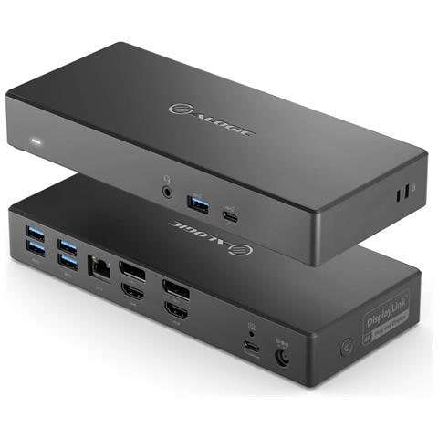 DUCDA2-EUKA replicatore di porte e docking station per laptop Cablato USB 2.0 Grigio, Nero - Foto 1