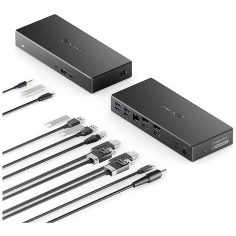 DUCDA2-EUKA replicatore di porte e docking station per laptop Cablato USB 2.0 Grigio, Nero - Foto 5