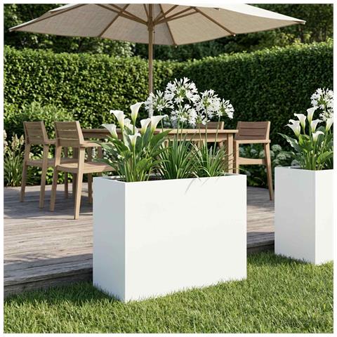 Vaso da giardino Bianco 60 x 30 x 50 cm - Foto 2