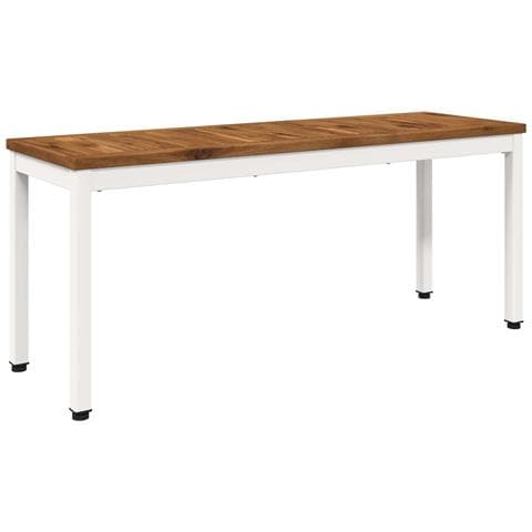 Panchina da giardino 108,5 x 35 x 45 cm Naturale e Bianco - Foto 1