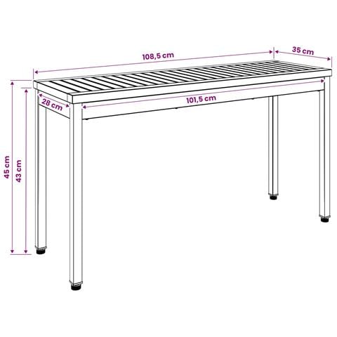 Panchina da giardino 108,5 x 35 x 45 cm Naturale e Bianco - Foto 9