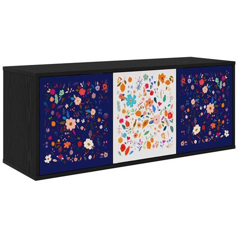 Mobile TV da Parete MAINZ 102 x 33 x 40 cm Rovere Nero - Foto 1