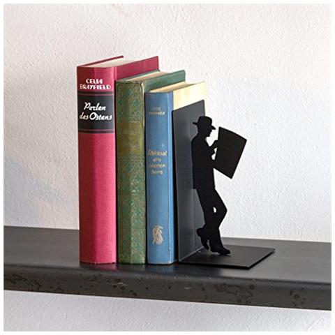 Fermalibri The Reader nero metallo - Foto 1