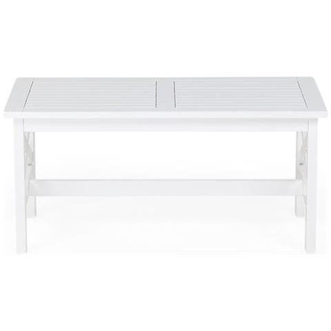 Tavolo Da Giardino In Legno Bianco 100 X 55 Cm Baltic - Foto 10