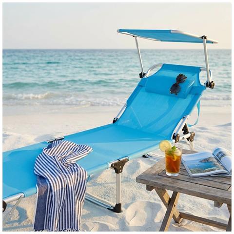 Brandina Pieghevole Prendisole Da Mare In Alluminio Colore Casuale Cm 215 X 71 X 37 H - Foto 3