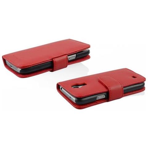 Custodia Compatibile Con Samsung Galaxy S4 Mini In Rosso Chili - Coperchio Protettivo In Similpelle Liscia E Tasca Per Carte Di Credito - Foto 2