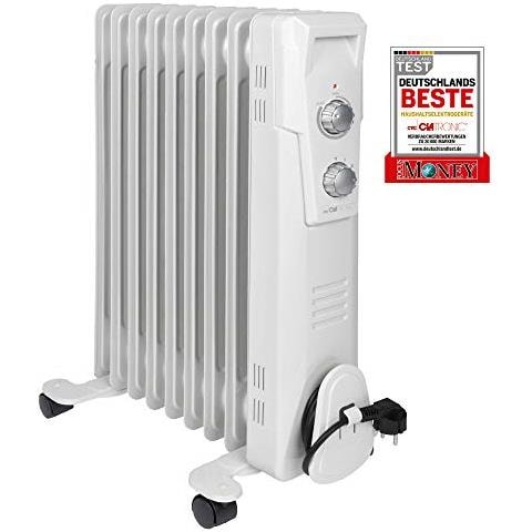 Ra 3736 9 Olio A Costine, Radiatore Mobile Fino A 2000 Watt, Calore Tramite Termostato A Regolazione Continua, Uso Flessibile Grazie Alle 4 Ruote Scorrevoli, Costruzione Slimline, Bianco W - Foto 1