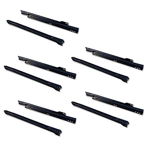 3007614 Guida-binario Con Cuscinetti A Rulli Per Cassetto, Verniciato Nero, 300 Mm, Set Di 5 - Foto 1